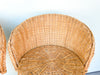 Pair of Braided Rattan and Wicker Bar Stools