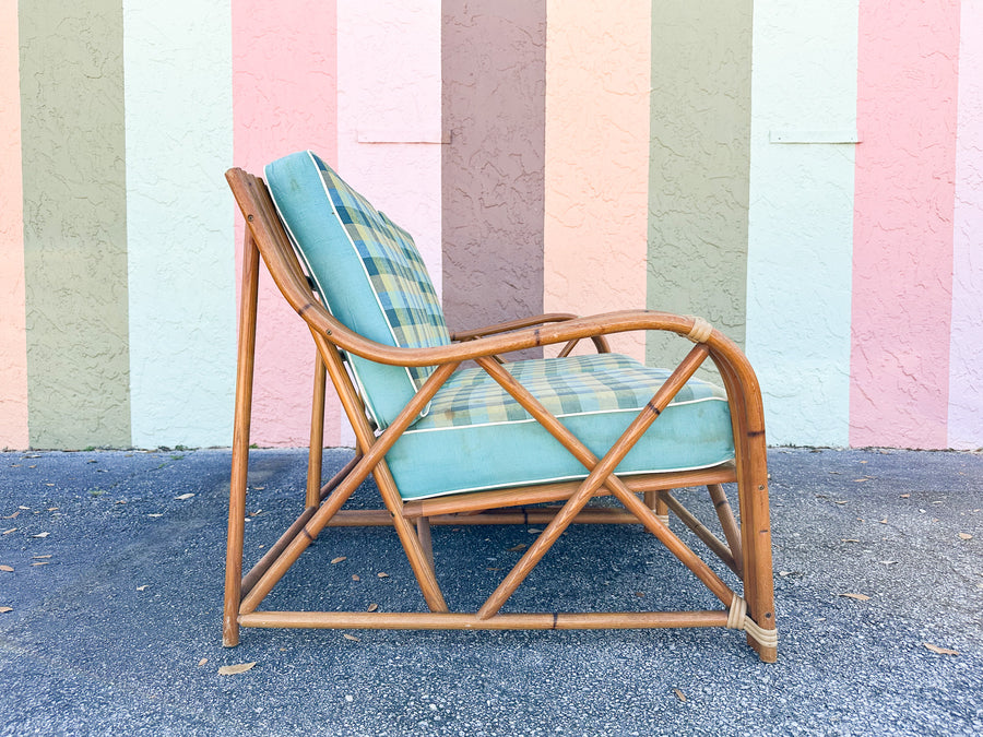1940s Heywood Wakefield Two Piece Rattan Loveseat