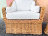 Pair of Braided Rattan Lounge Chairs