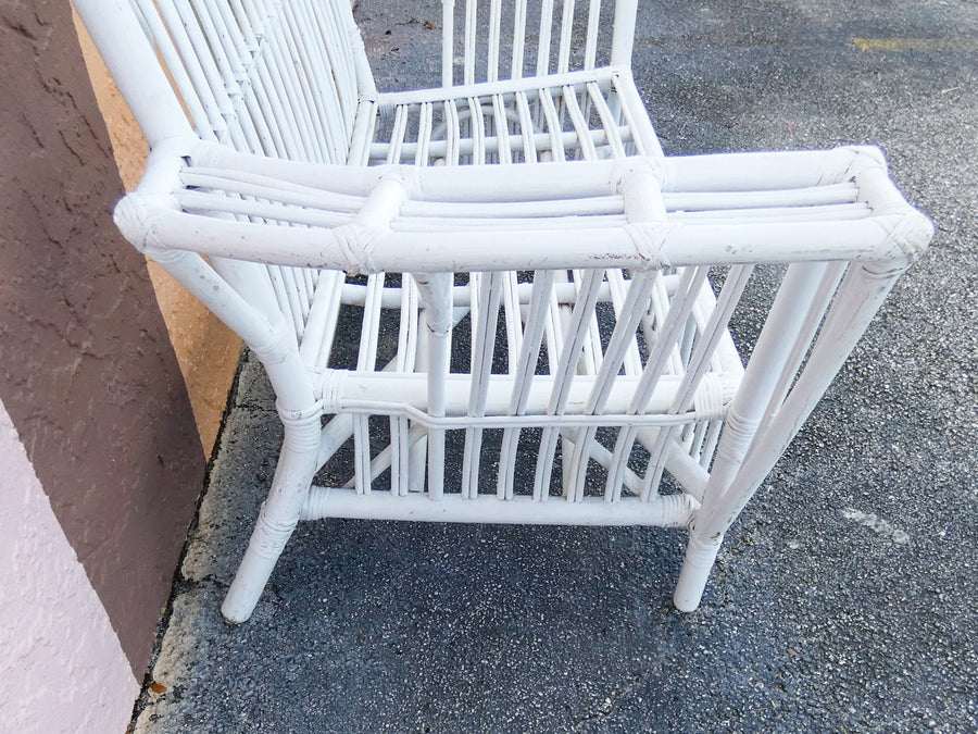 Stick Wicker Painted Loveseat