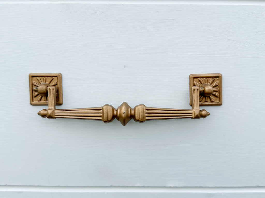 Vintage Bassett Faux Bamboo Drawer Brass Drawer Pull Palm Beach Regency  Campaign