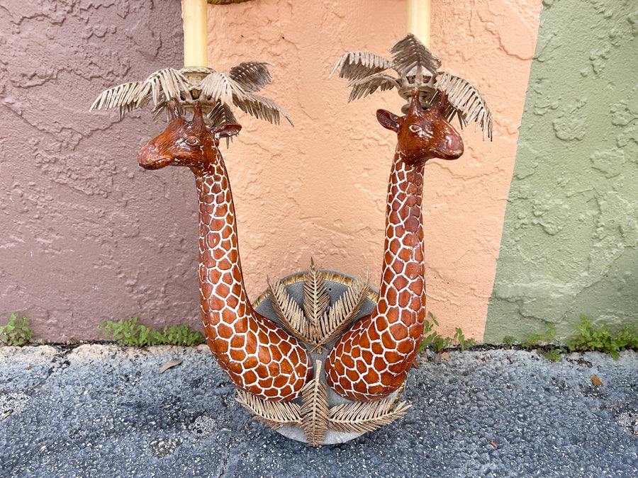 Pair of Safari Chic Giraffe Sconces