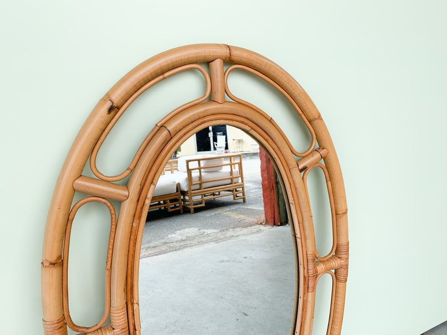 Oval Rattan Mirror