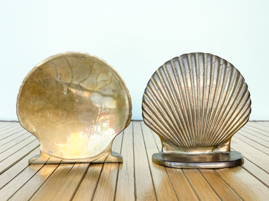 Brass Seashell Bookends
