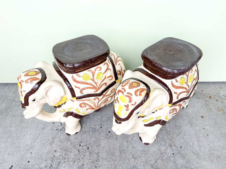 Pair of  Elephant Garden Stools