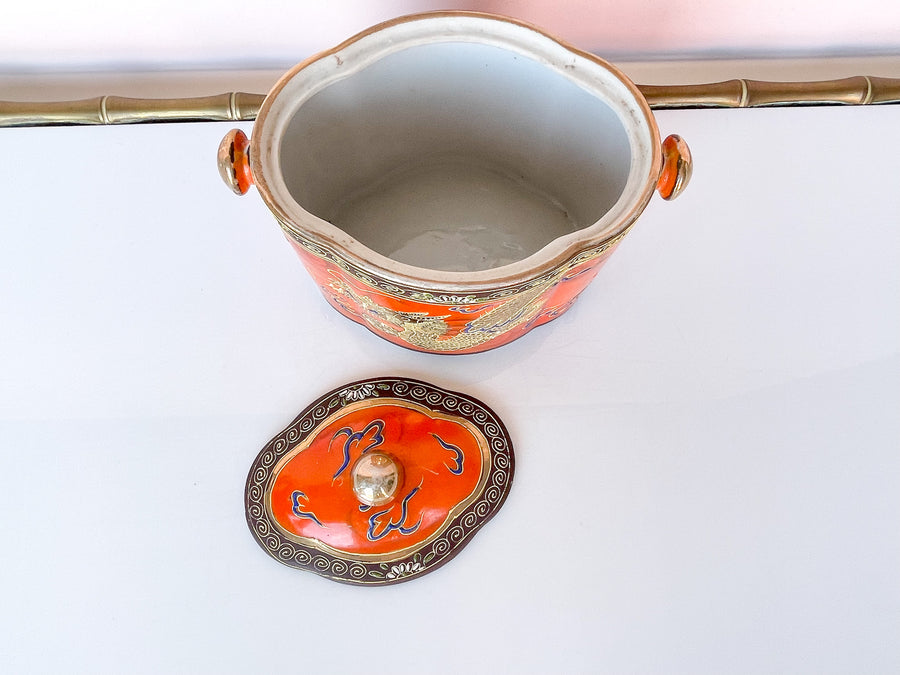 Dragonware Hand Painted Biscuit Bin