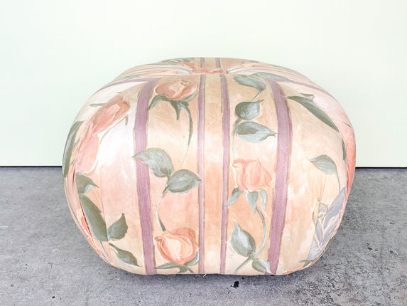 Golden Girls Chic Floral Pouf on Castors