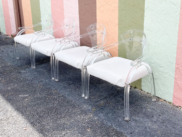 Set of Four MCM Lucite Dining Chairs