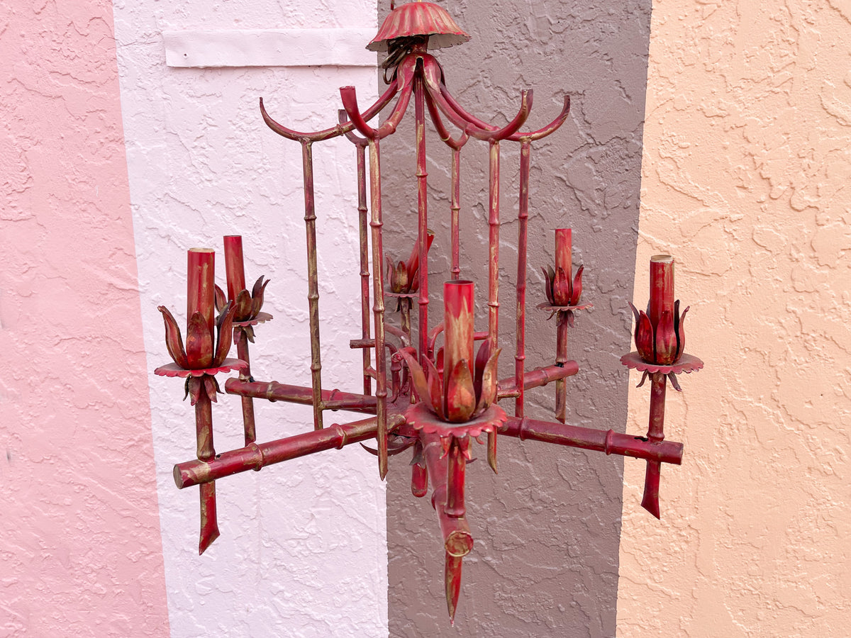 Faux Bamboo Pagoda Chandelier