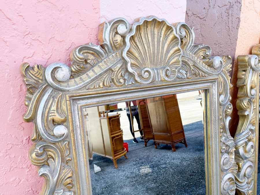 Pair of Hollywood Regency Shell Mirrors