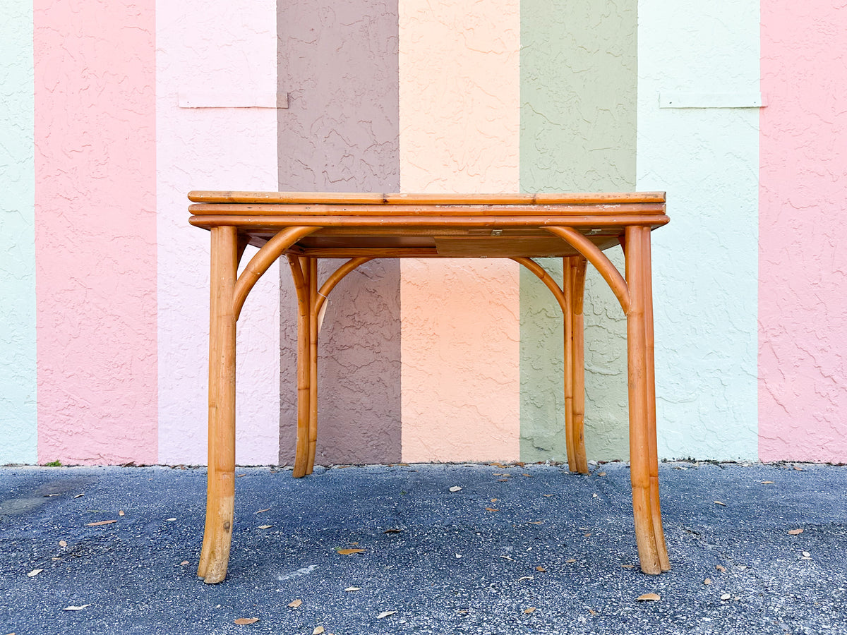 Old Florida Flip Top Rattan Game Table