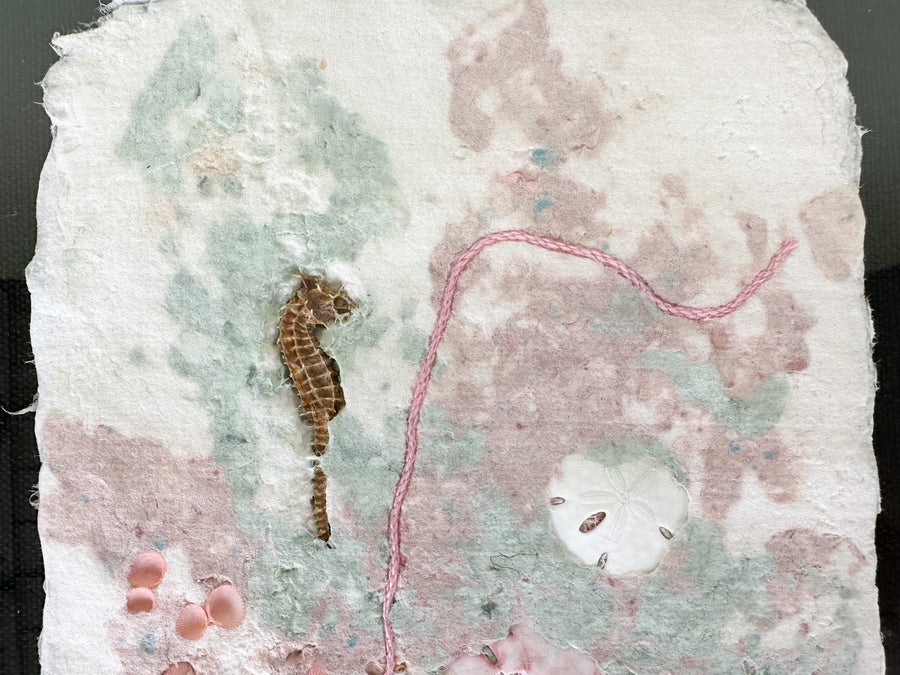 Pair of Linen and Shell Original Art