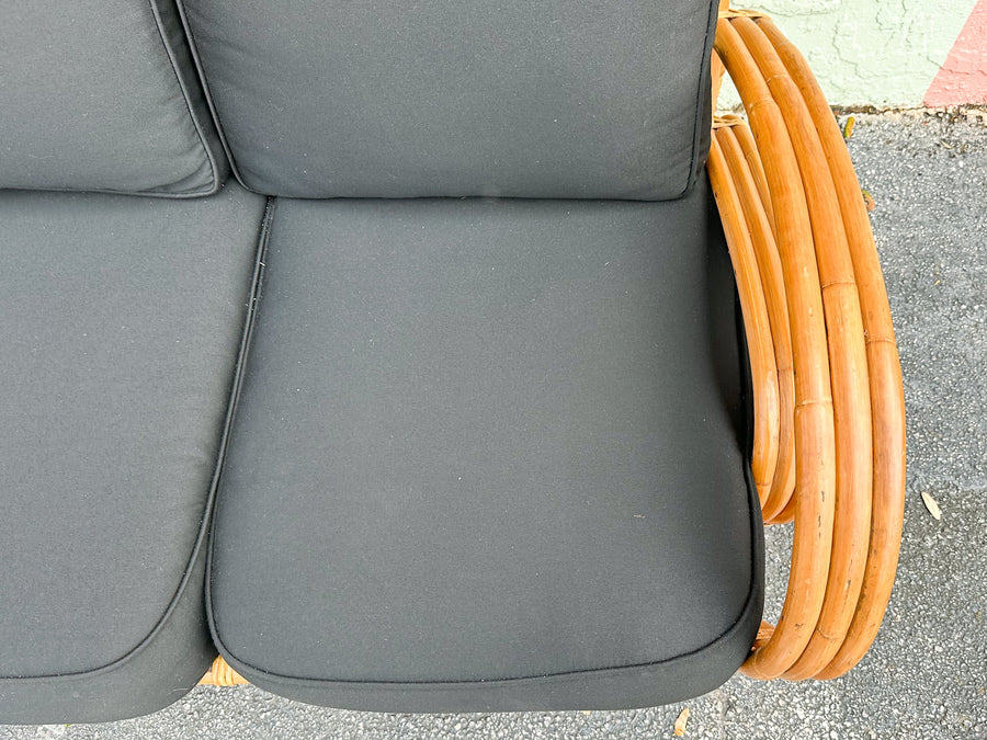 Horseshoe Style Rattan Sofa