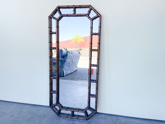 Faux Bamboo Metal Mirror