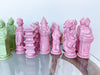 Pink and Green Ceramic Pagoda Chess Pieces