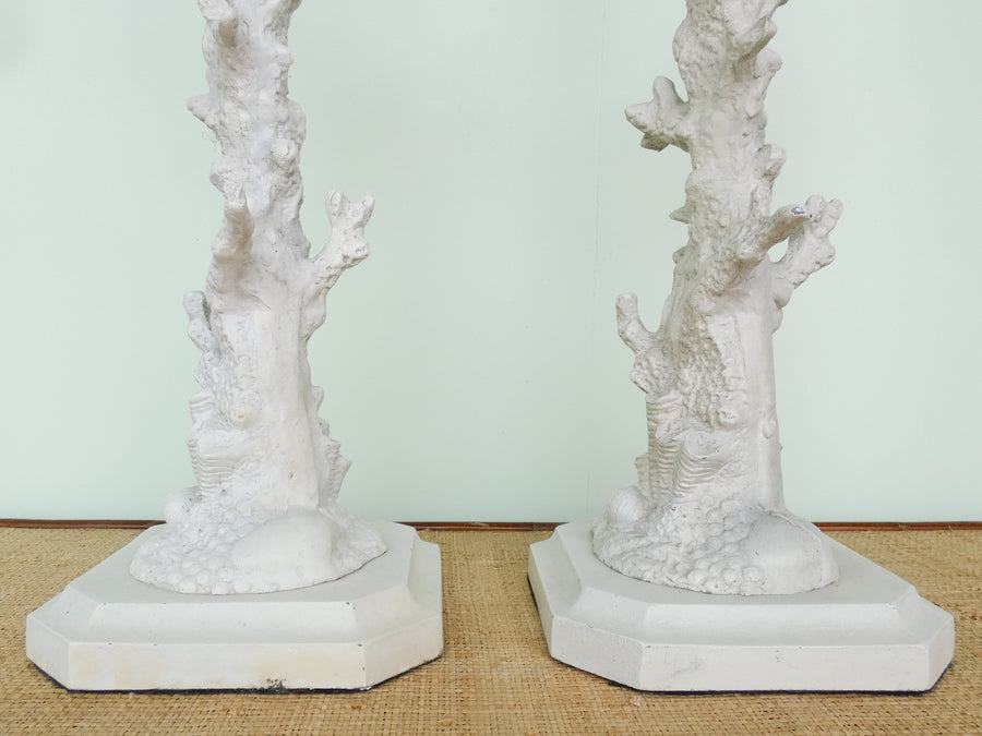 Pair of Faux Coral Lamps