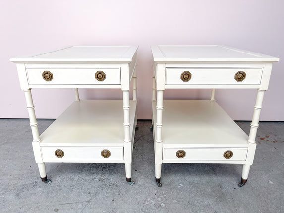 Pair of Faux Bamboo Side Tables