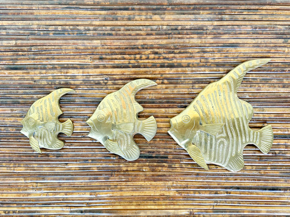 Set of Three Brass Fish