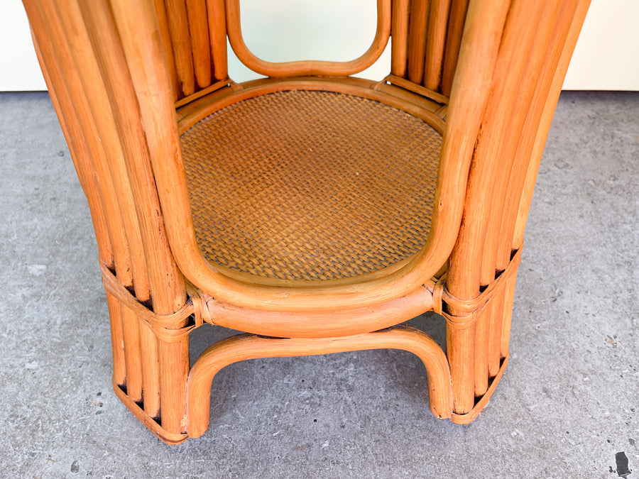 Pair of Island Whimsy Rattan Side Tables