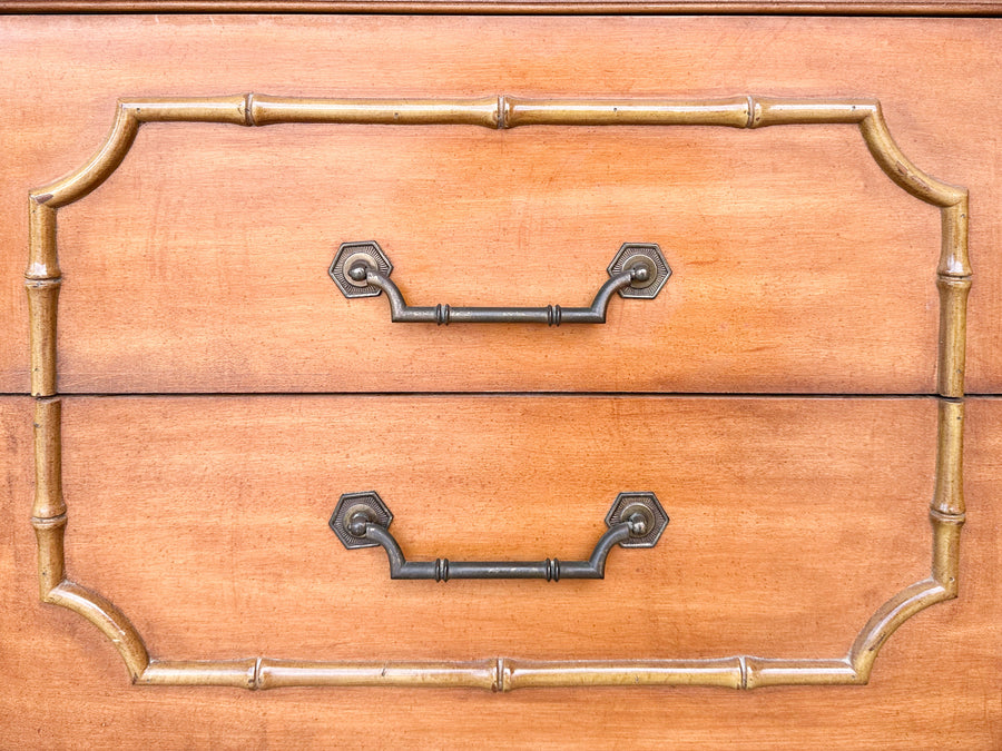 Pair of Palm Beach Faux Bamboo Nightstands