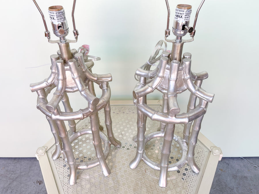 Pair of Faux Bamboo Pagoda Lamps