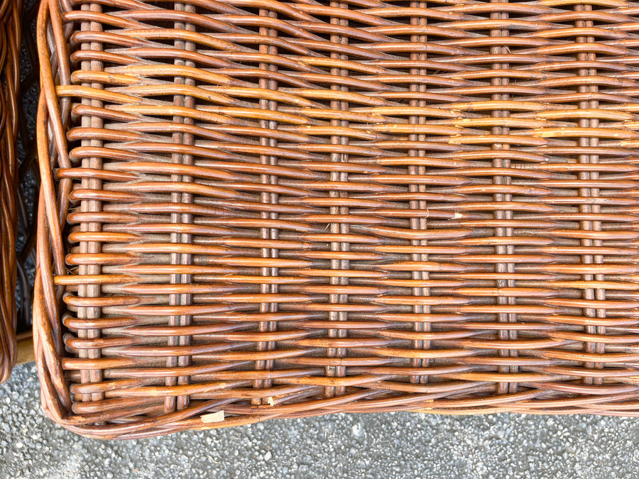 Pair of Rattan Ottomans