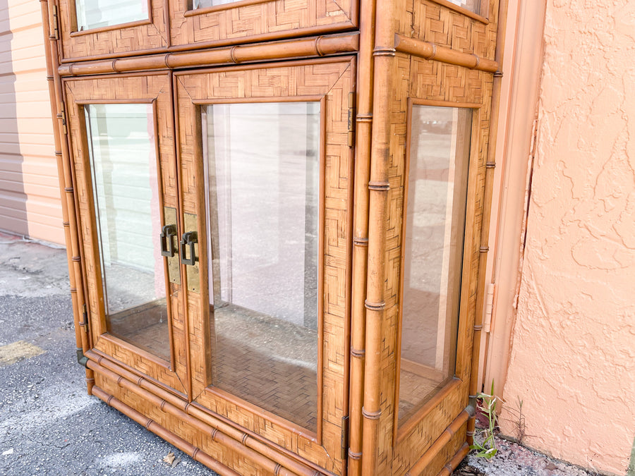 Faux Bamboo and Rattan Cabinet