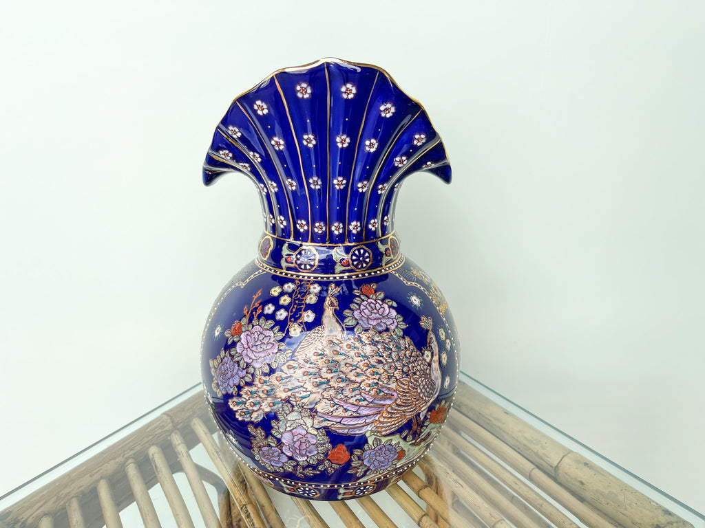 Handpainted Peacock Vase