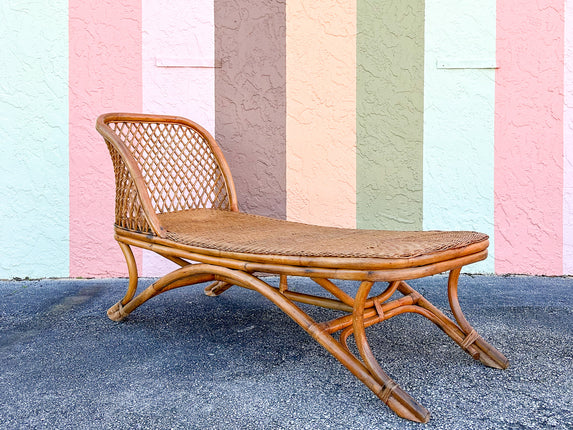 Coastal Chic Rattan Chaise