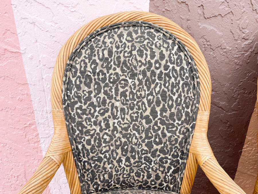 Pair of Fierce Twisted Rattan Arm Chairs