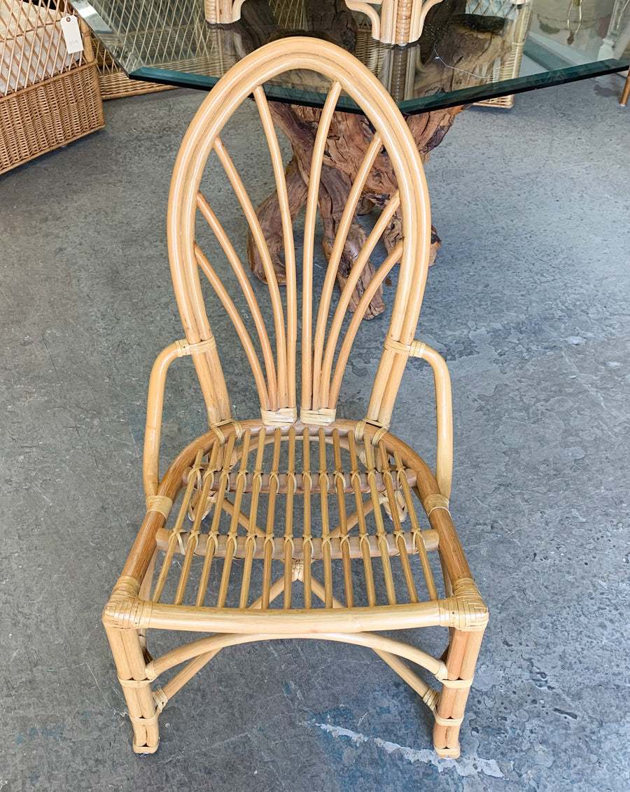 Set of Four Rattan Islandy Back Chairs