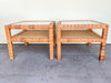 Pair of Billy Baldwin Style Rattan Wrapped Side Tables