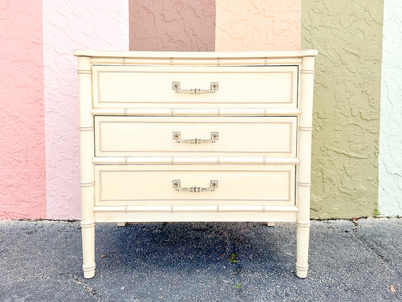 Oversized Faux Bamboo Nightstand