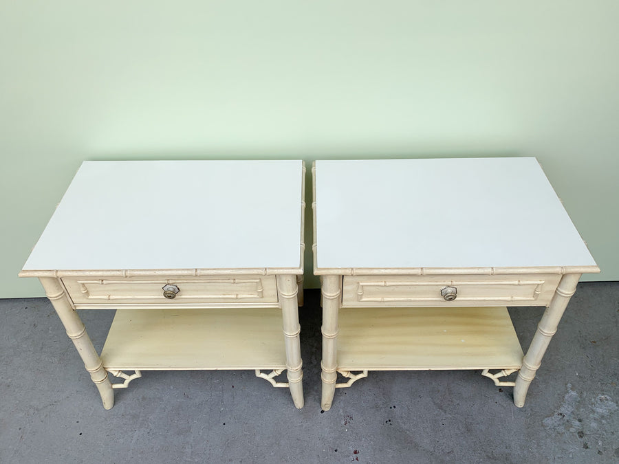 Pair of Faux Bamboo Nightstands