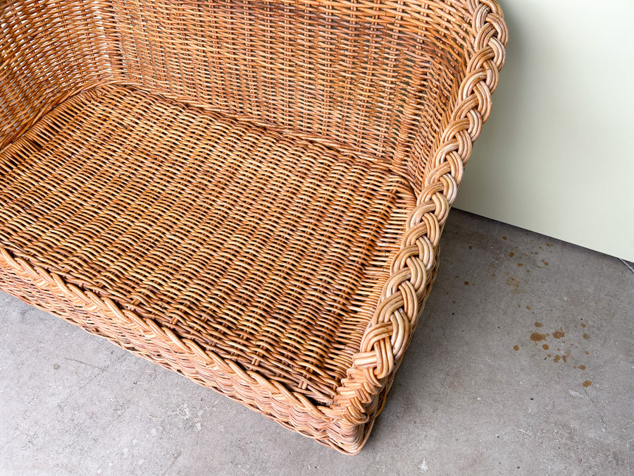 Braided Rattan Settee
