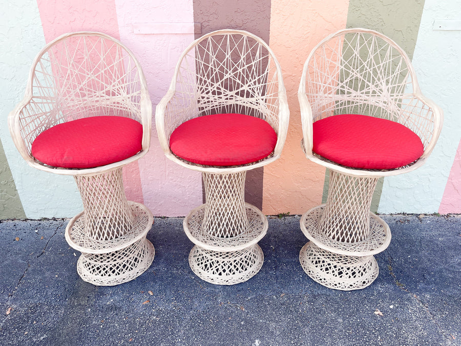 Set of Three Webspun Bar Stools