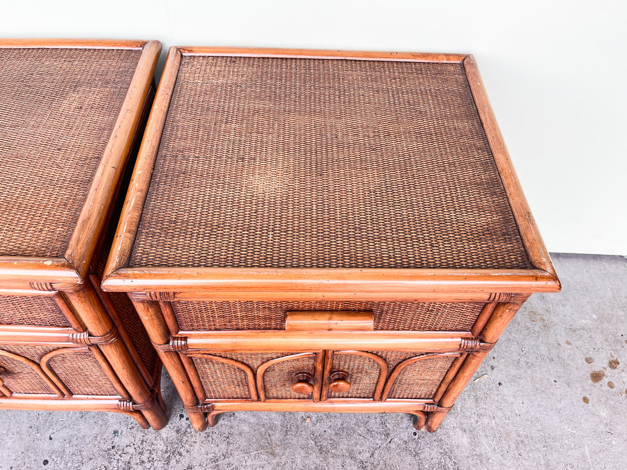 Pair of Cute Rattan Night Stands