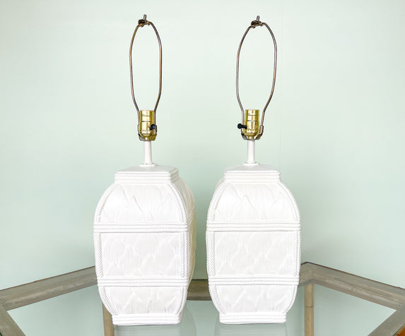 Pair of Plaster Roche Lamps