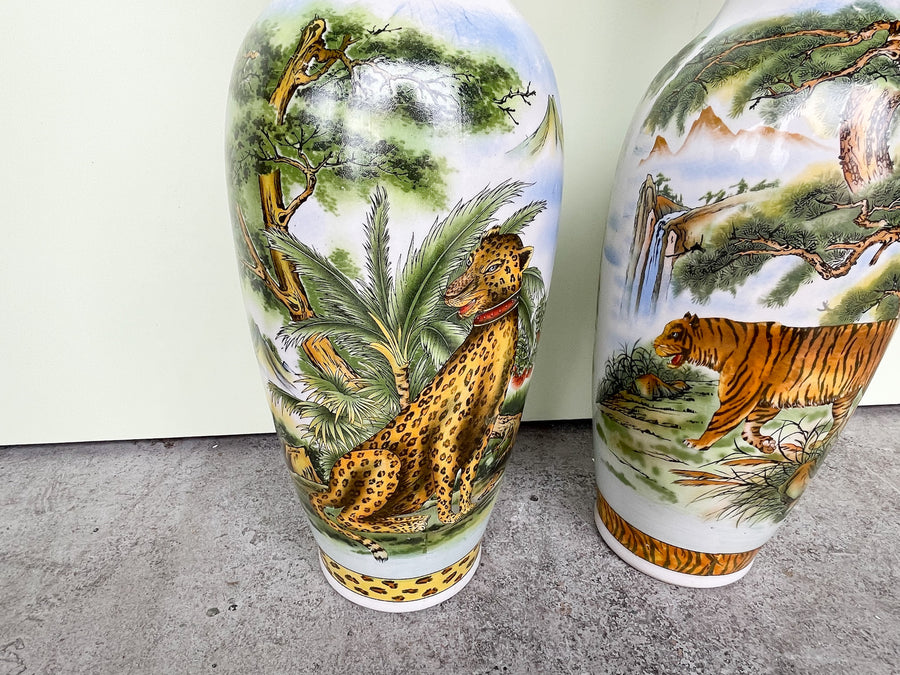 Pair of Large Safari Vases
