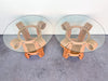 Pair of Island Whimsy Rattan Side Tables
