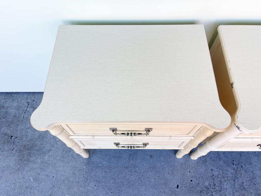 Pair of Faux Bamboo Henry Link Nightstands