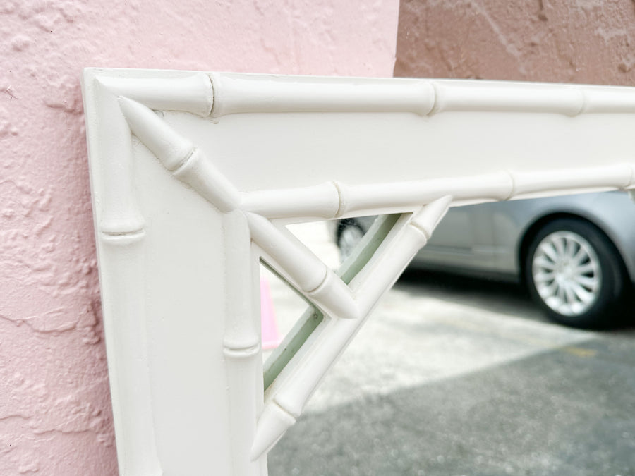 Pair of Faux Bamboo Cut Out Mirrors