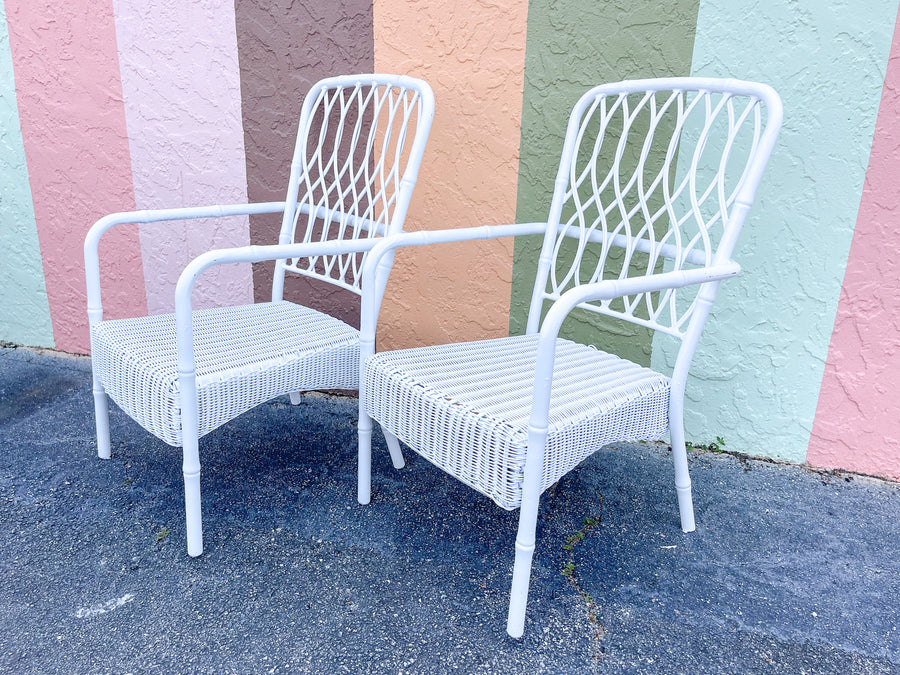 Pair of Faux Bamboo Patio Chairs