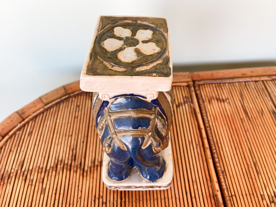 Petite Navy Elephant Garden Seat