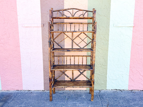 Tortoiseshell Rattan Etagere