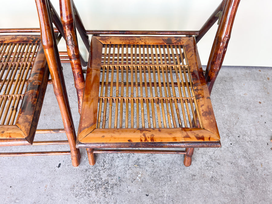 Pair of Folding Bamboo Chairs