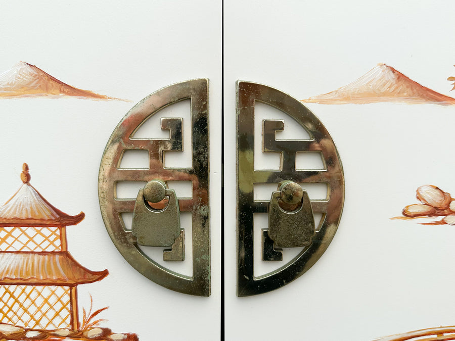 Hand Painted Chinoiserie Oversized Nightstand