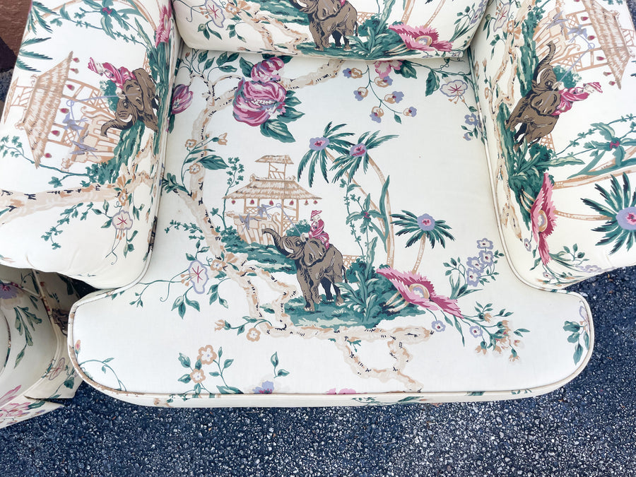 Pair of Perfect Pagoda Upholstered Chairs