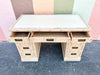 Leather Top Faux Bamboo Sligh Desk