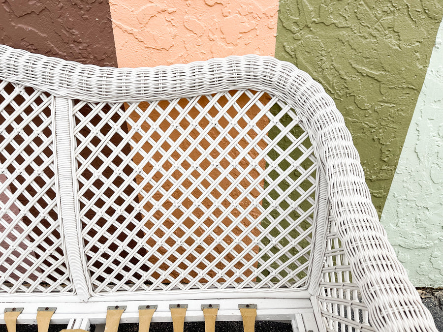 Palm Beach Braided Lattice Wicker Sofa